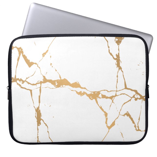 Funda Para Portátil Mármol Blanco Elegante  (Frente)