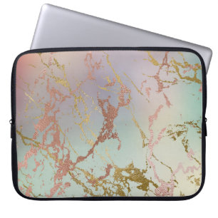 Funda Para Portátil Mármol elegante Oro de Rosa verde de leche de co