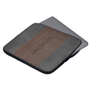 Funda Para Portátil Marrón masculino y cuero gris