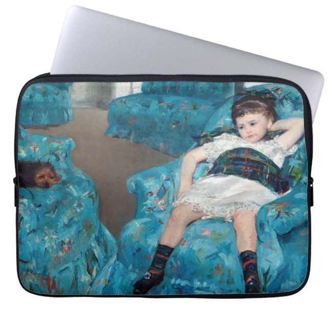 Funda Para Portátil Mary Cassatt - Niña pequeña en un sillón azul (Frente)