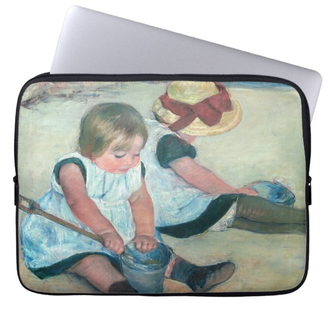 Funda Para Portátil Mary Cassatt - Niños jugando en la playa (Frente)