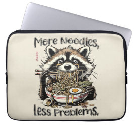 Funda Para Portátil Más fideos menos problemas mapache comiendo ramen