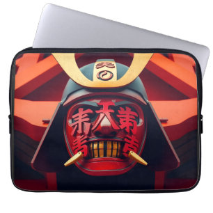 Funda Para Portátil Máscara de samurái de anime roja