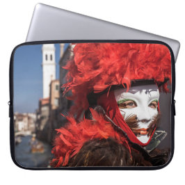 Funda Para Portátil Máscara roja de carnaval en Venecia, Italia