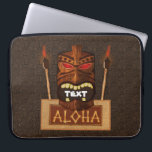 Funda Para Portátil Máscara Tiki de madera Retro Vintage ALOHA Hawai<br><div class="desc">Máscara Tiki de madera Retro Vintage ALOHA Funda hawaiano.</div>