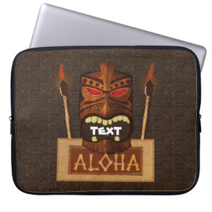 Funda Para Portátil Máscara Tiki de Madera Vintage Retro ALOHA Hawaian