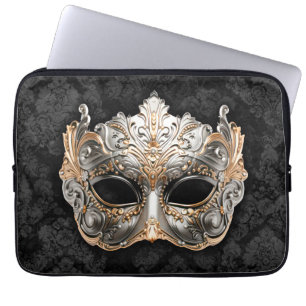 Funda Para Portátil Máscara Veneciana de Mascarada en Plata