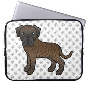 Funda Para Portátil Mastín inglés atigrado, perro de dibujos animados 