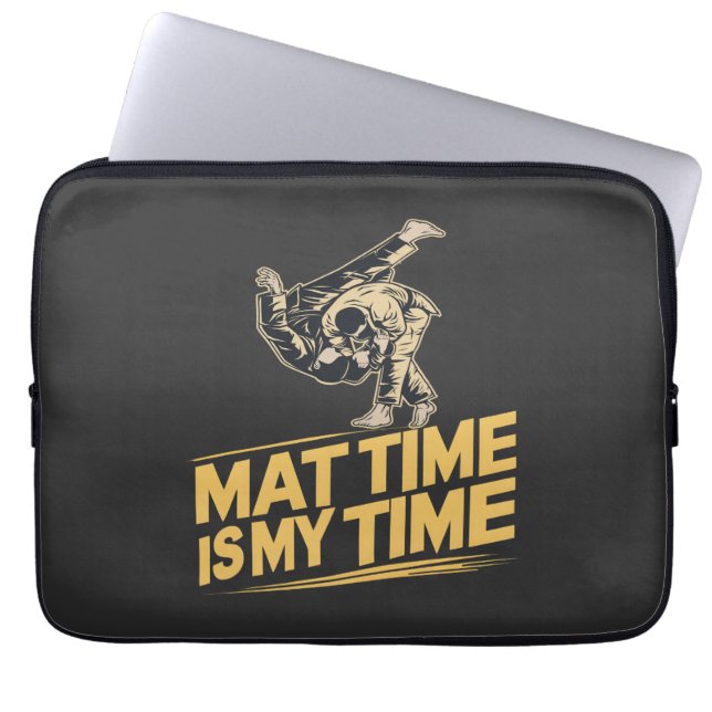 Funda Para Portátil Mat Time es mi tiempo Jiu Jitsu Mat Mastery BJJ (Frente)
