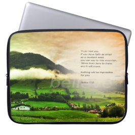 Funda Para Portátil Mateo 17:20 Mueve montañas verso de la biblia atar