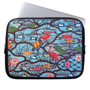 Funda Para Portátil Materia textil de kimono japonesa vintage (Bingata