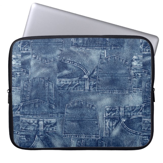 Funda Para Portátil Material de denim, (Frente)