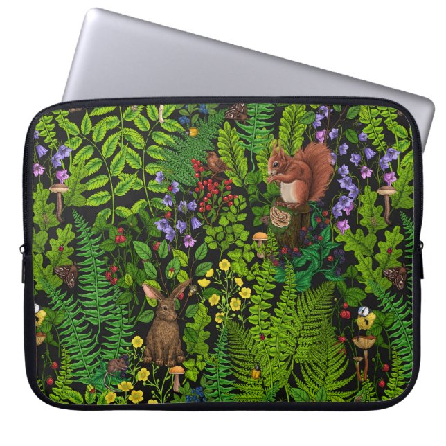 Funda Para Portátil Materiales y plantas de madera (Frente)