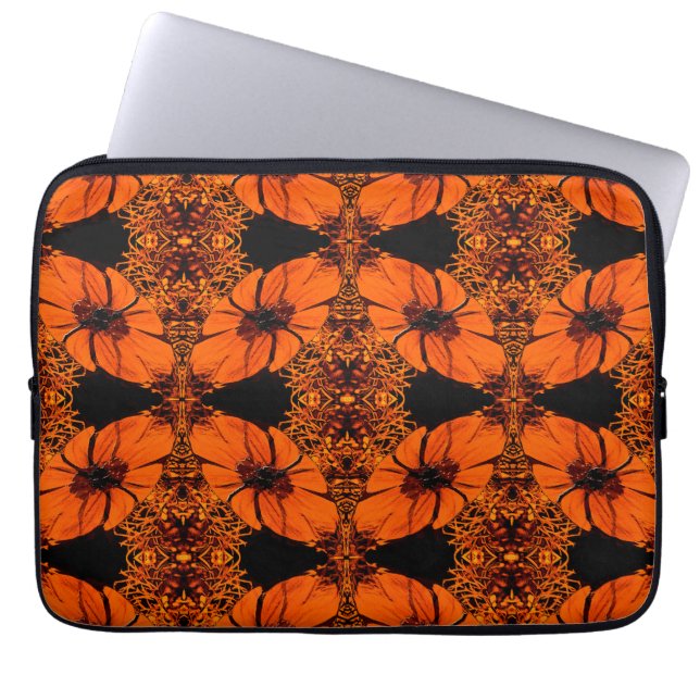 Funda Para Portátil Matriz de flores de otoño...... (Frente)