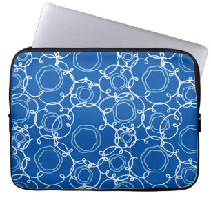 Funda Para Portátil Matriz floral abstracta (azul real) Arte fino