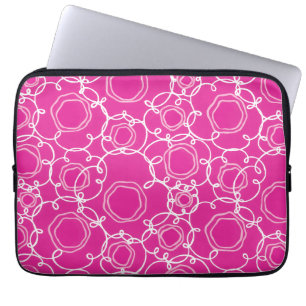 Funda Para Portátil Matriz floral abstracta (rosa intenso) Arte fino