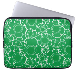 Funda Para Portátil Matriz floral abstracta (verde) Arte fino