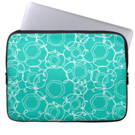 Funda Para Portátil Matriz floral abstracta (verde azulado) Arte fino