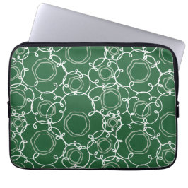 Funda Para Portátil Matriz Floral Abstracta (Verde Oscuro) Arte Fino