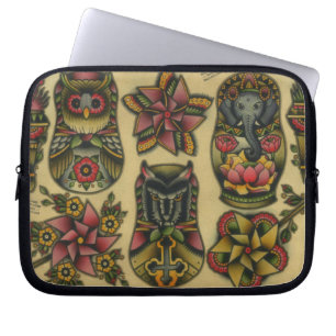 Funda Para Portátil Matryoshkas y molinillos de viento