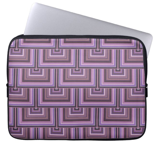 Funda Para Portátil Mauve stripes square scales pattern (Frente)