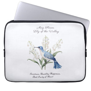Funda Para Portátil May Birth Month Flower Lily of the Valley Cumpleañ