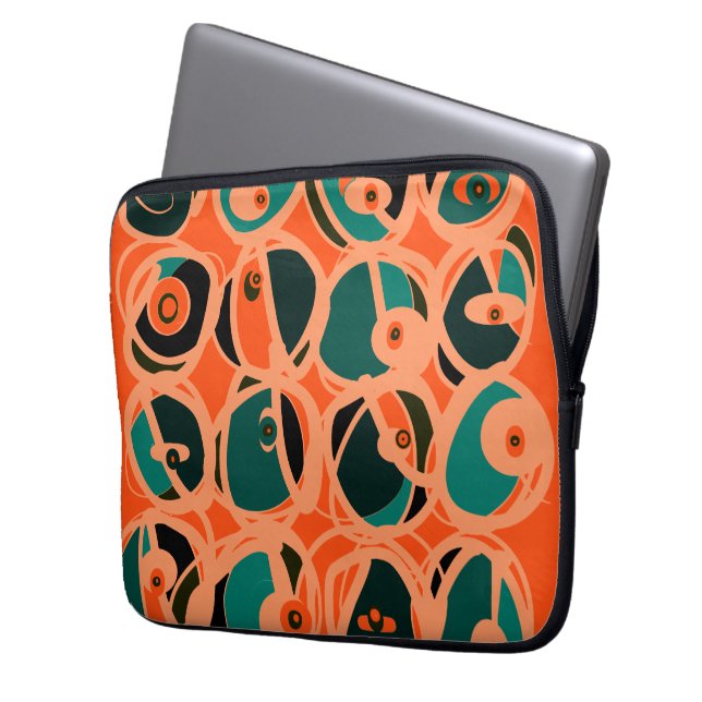 Funda Para Portátil MAZIPOODLES I Spy Eye Orange Teal Black (Anverso izquierdo)