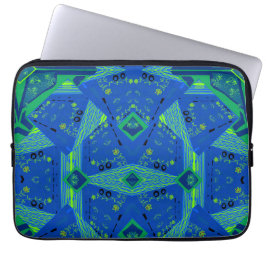 Funda Para Portátil Mazipoodles Origami Chintz Blue Green