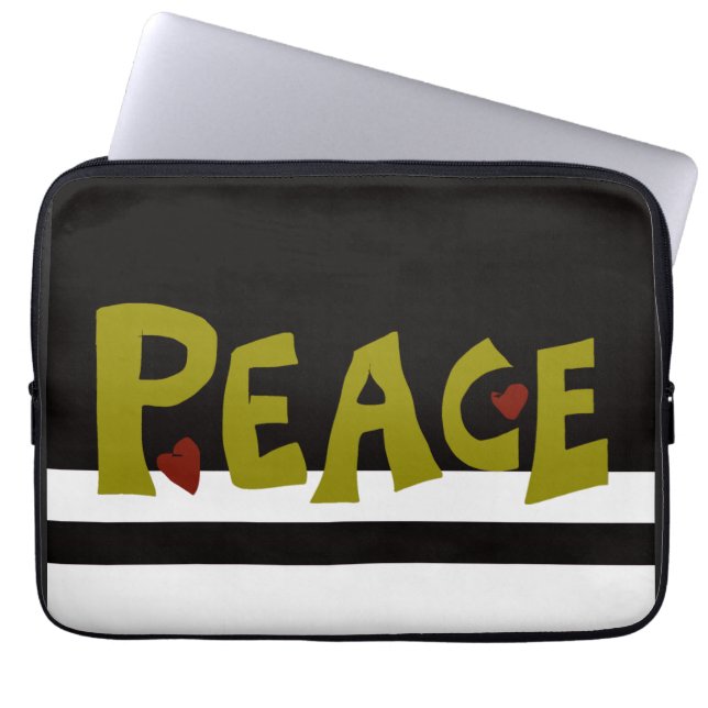Funda Para Portátil MAZIPOODLES Peace Olive Green (Frente)