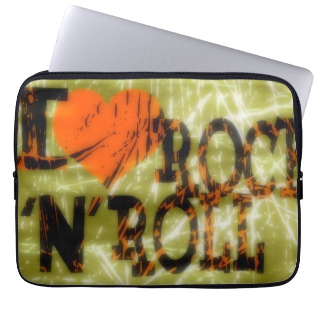 Funda Para Portátil Me encanta el rock and roll (Frente)