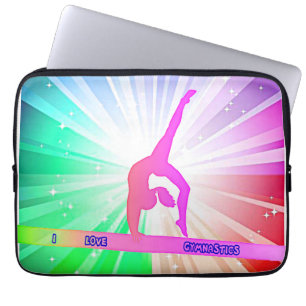 Funda Para Portátil "Me encanta la GIMNASTICA" con la gimnasta a la vi