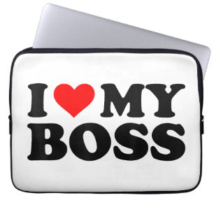 Funda Para Portátil Me Encanta Mi Jefe Funny Red Heart Boss Yo Corazón