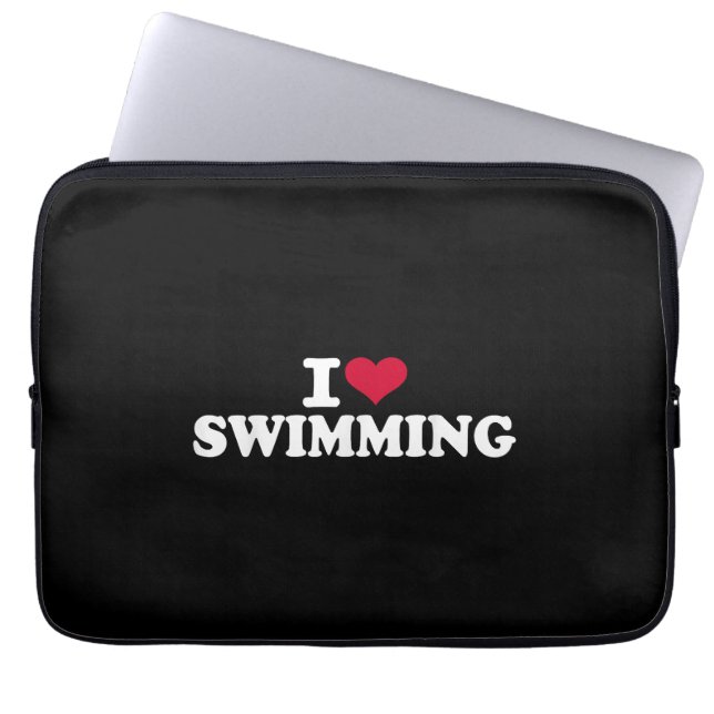 Funda Para Portátil Me encanta nadar (Frente)