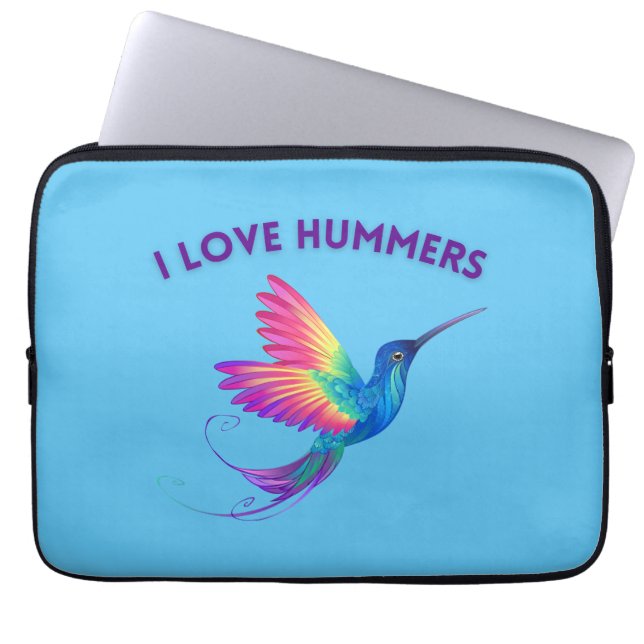 Funda Para Portátil Me encantan los hummers exóticos colibríes volando (Frente)
