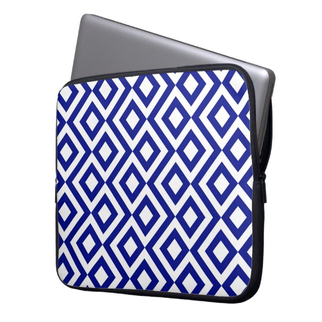 Funda Para Portátil Meander azul y blanco (Anverso izquierdo)