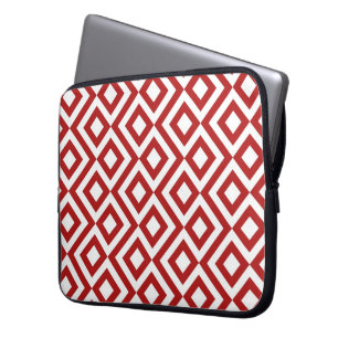 Funda Para Portátil Meander rojo y blanco