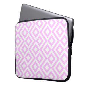 Funda Para Portátil Meander rosa y blanco