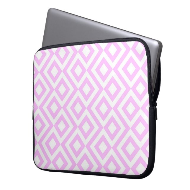 Funda Para Portátil Meander rosa y blanco (Anverso izquierdo)