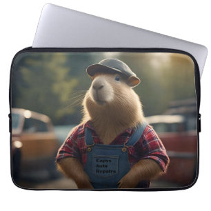 Funda Para Portátil "Mecánica de Capibara: Grasa, engranajes y buenos
