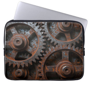 Funda Para Portátil Mecanismo Industrial Oxidado
