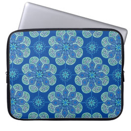 Funda Para Portátil Medallones azules Boho Manga para portátiles