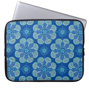 Funda Para Portátil Medallones azules Boho Manga para portátiles