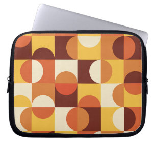Funda Para Portátil Mediados del siglo Moderno Medio círculos amarillo