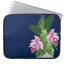 Medinilla tropical Vasa de flores rosadas en azul 