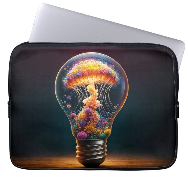 Funda Para Portátil Medusas bioluminiscentes vibrantes resplandor eléc (Frente)