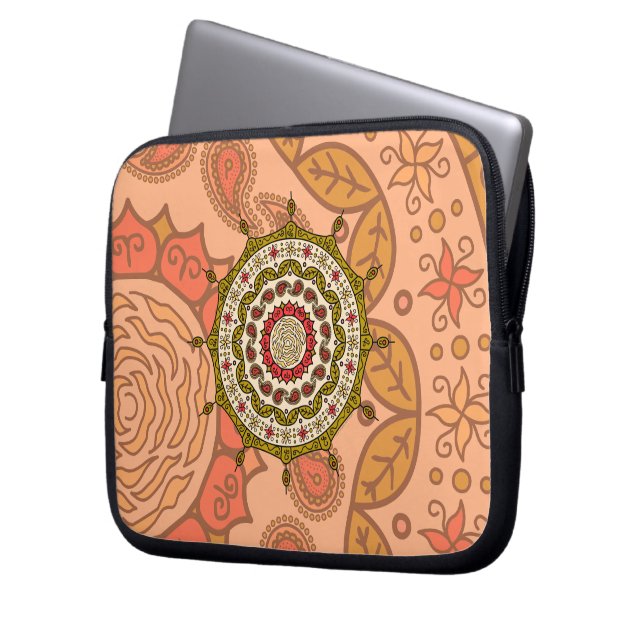 Funda para portátil Mehndi Fantasy Gold (Anverso izquierdo)