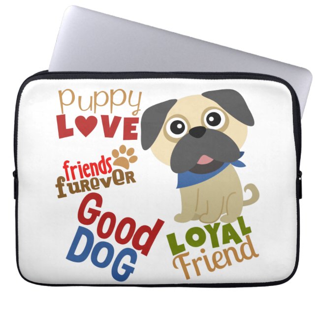 Funda Para Portátil Mejor Amigo de Pug Dog (Frente)