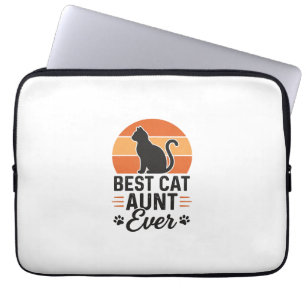 Funda Para Portátil Mejor diseño de camiseta de gato con puesta de sol