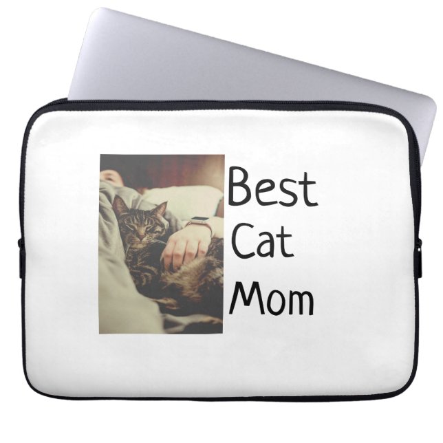 Funda Para Portátil Mejor gato mamá papá agregar plantilla de regalo d (Frente)