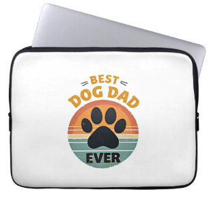 Funda Para Portátil Mejor papá de perro vintage retro pata puesta de s